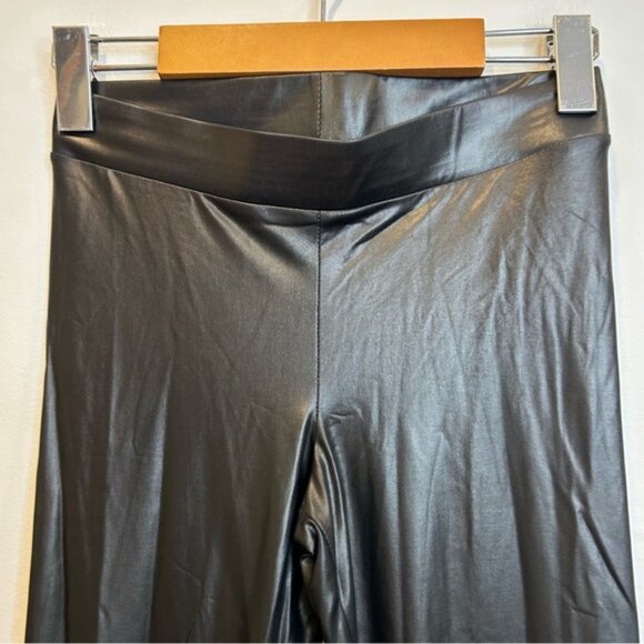 Bebe Shiny Faux Leather Stretch Leggings Black - Picture 3 of 5